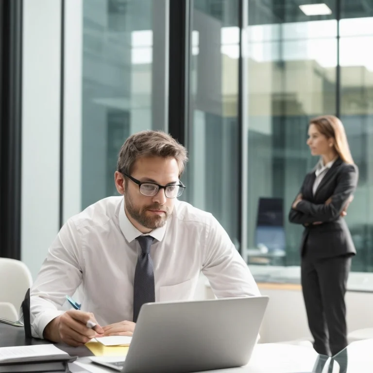 فريق استشاري قانوني يتعاون في مكتب حديث